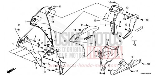 MITTLERER WINDLAUF/UNTERER WINDLAUF CBR250RB de 2011